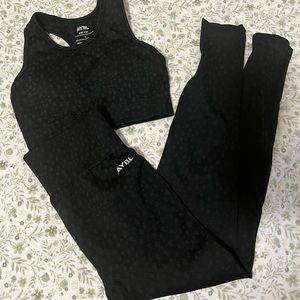 AYBL workout set! Only worn once, great for gym w/ cute spotted fabric!